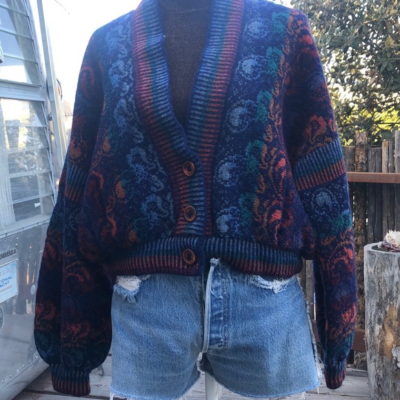 rainbow wool cardigan